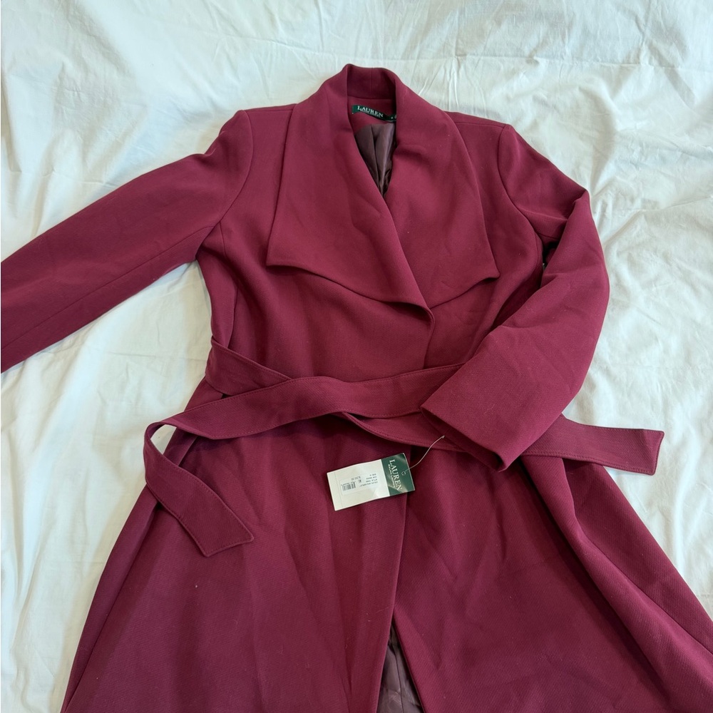 Ralph Lauren Deep Berry Wrap Coat